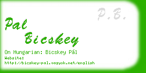 pal bicskey business card